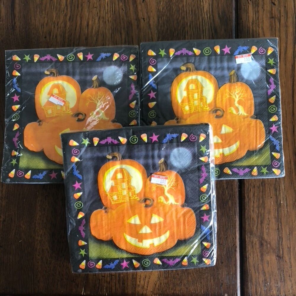 Creative Converting Party Napkins 669818 Pumpkin Lights 3 packs of 18 NWT